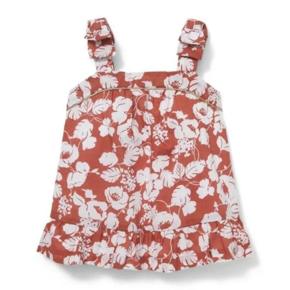 Janie and Jack Bow Shoulder Floral Top 3T